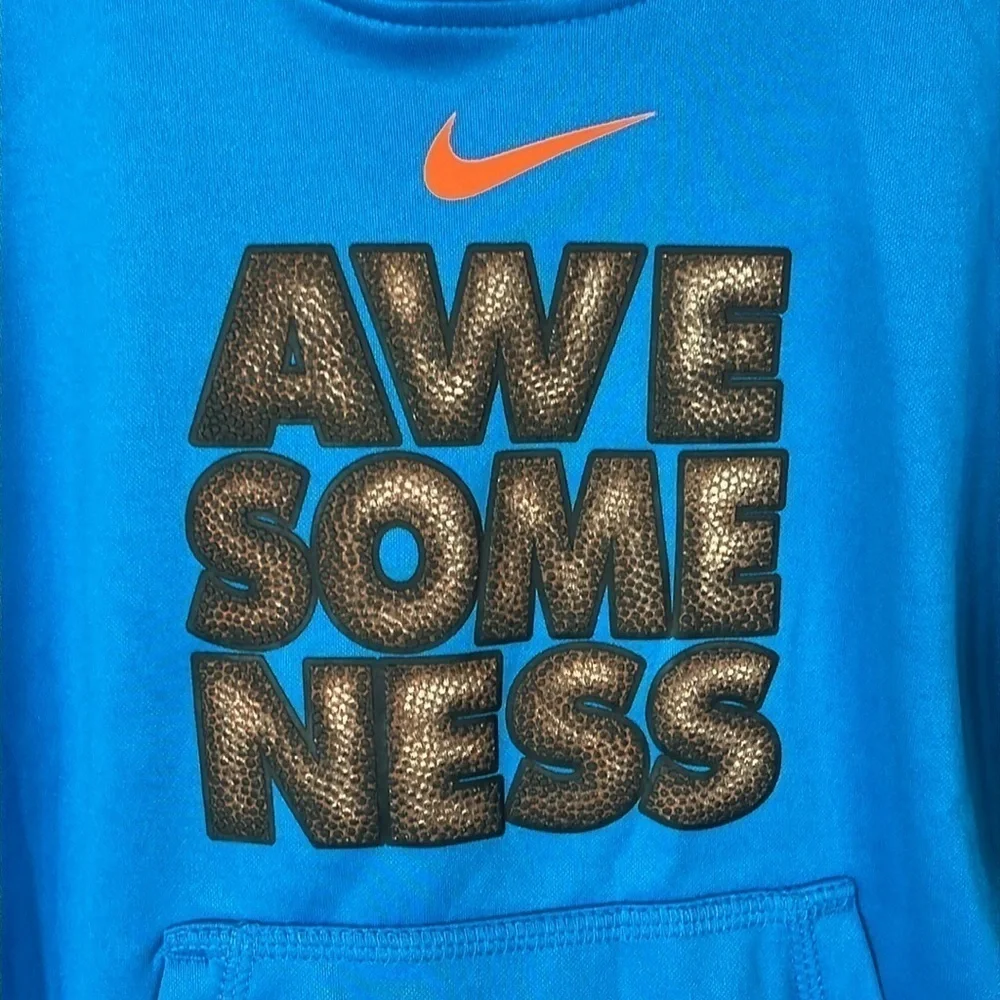 Brand New Nike Awesomeness Blue Orange Hooded Sweatshirt Football Sports Hoodie